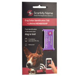 ScanMyName dog tag purple