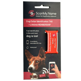 ScanMyName dog tag red