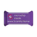 Smart ID tag with NFC chip ScanMy.Name - purple