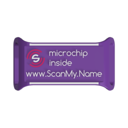 Scanmyname silicone tag violette sq